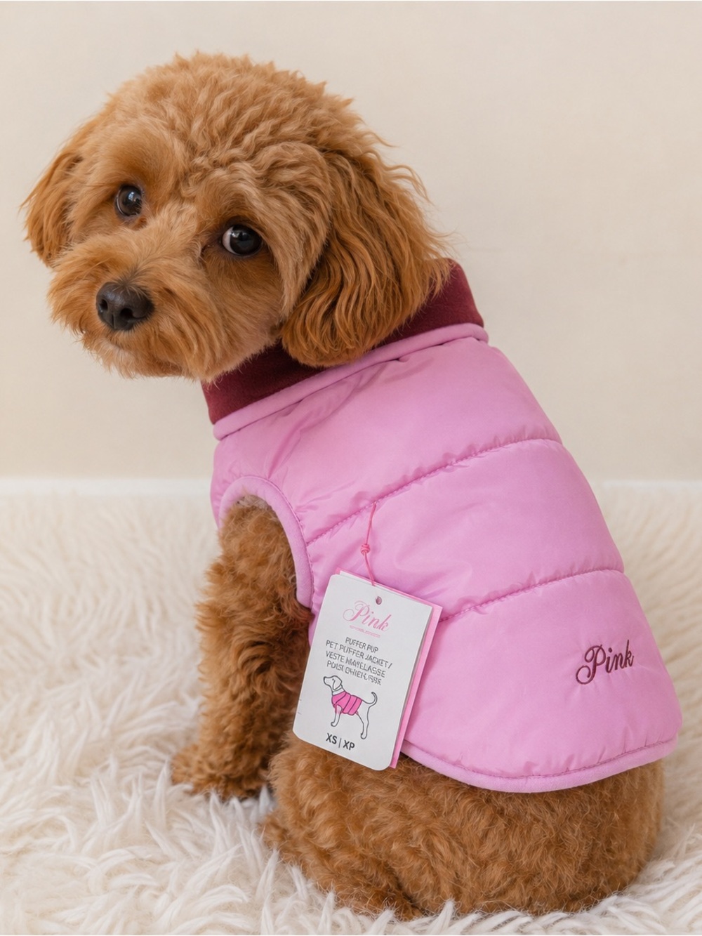 PINK Victoria's Secret Lilac Quilted Pet Puffer Jacket Size XS NWT